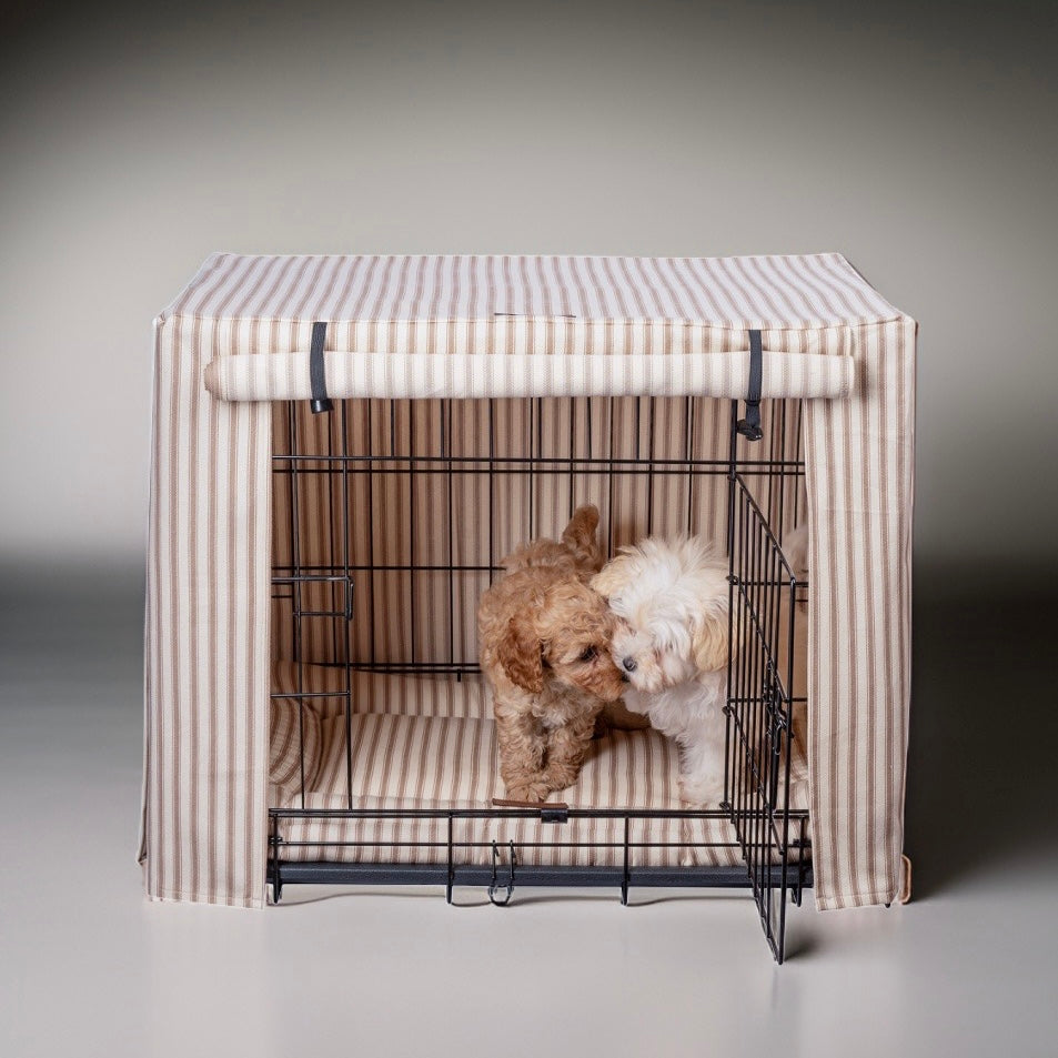 Posh Poos Dog Cage Cover In Heritage Stripe